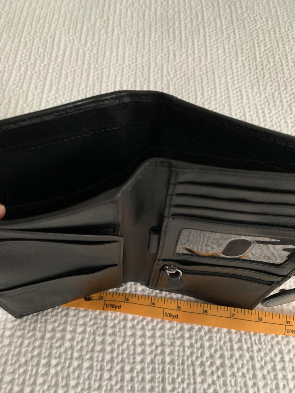 Black Leather RFID Travel Passport Wallet Organizer Holder Snap Closure - Picture 9 of 11